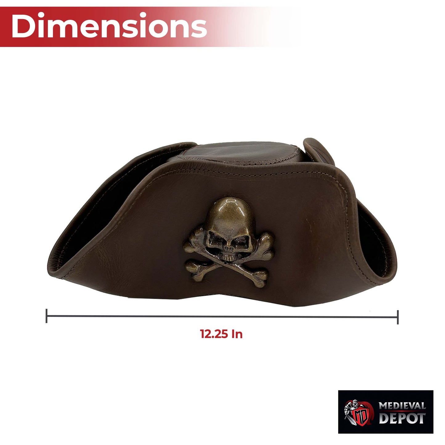 Real Leather Handmade Tricorn Pirate Hat