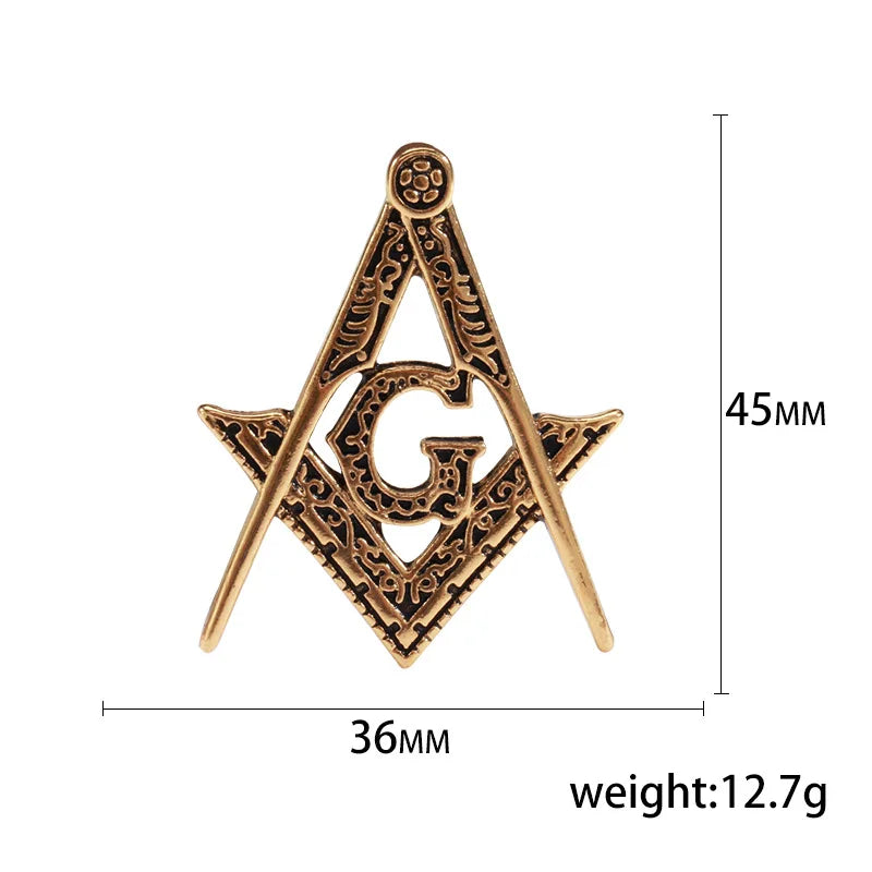 freemason lapel pin Gift Metal Craft Custom Pins Freemasonry Square & Compasses G Masonic Freemason Lapel Pin Badge
