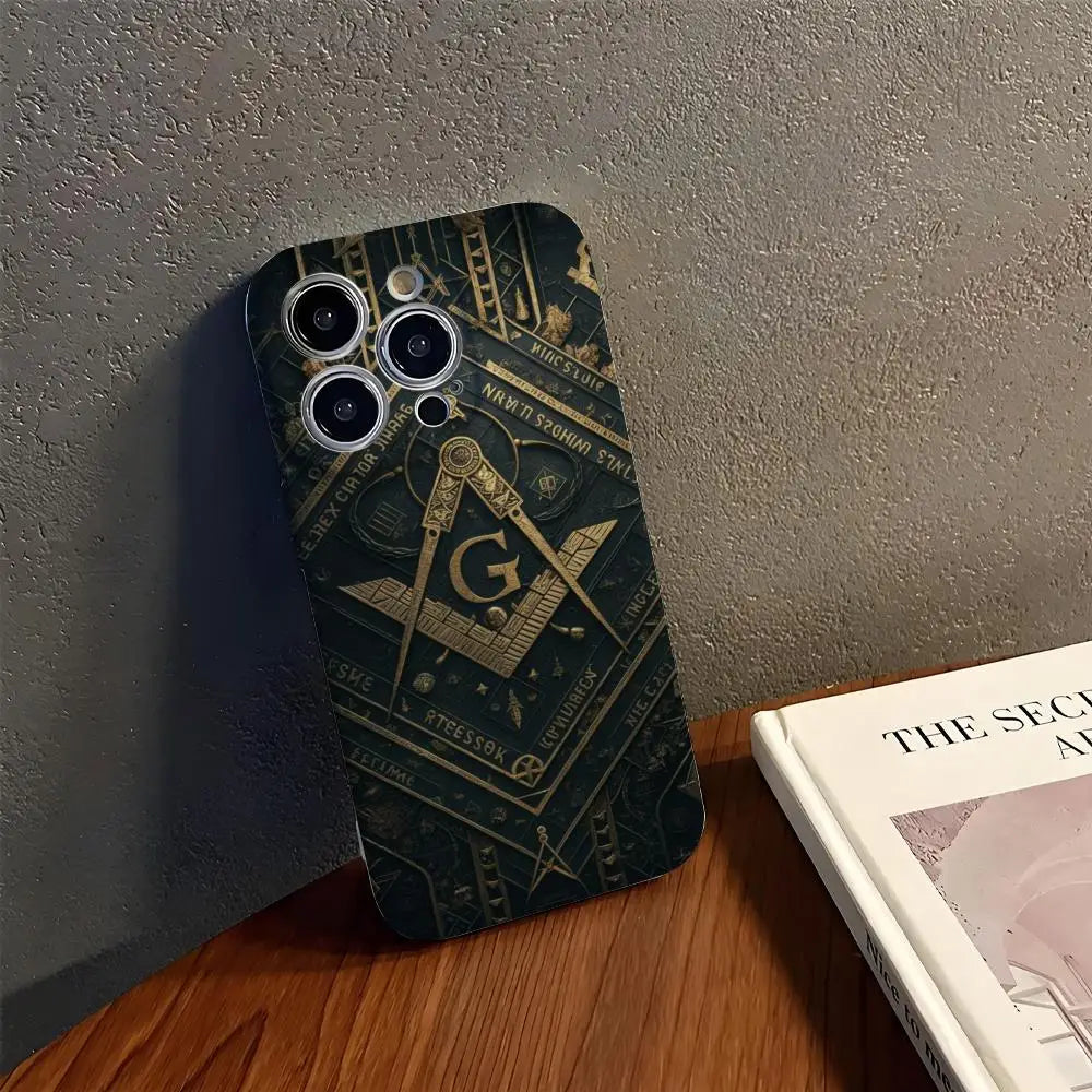 Freemason Painting Phone Case Phone Case  For IPhone 17 16 15 14 13 12 11 Pro Max X XR XSMax 7 8 Plus Glossy Film Hard PC Cover