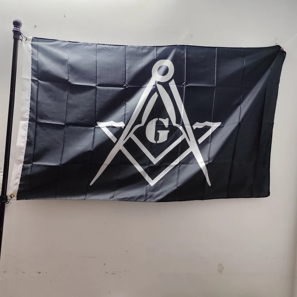 Freemason Masonic Garden Flag 90x150cm Polyester Outdoor/Indoor Decor for Lodge Meetings Brotherhood Ceremony Banner Display