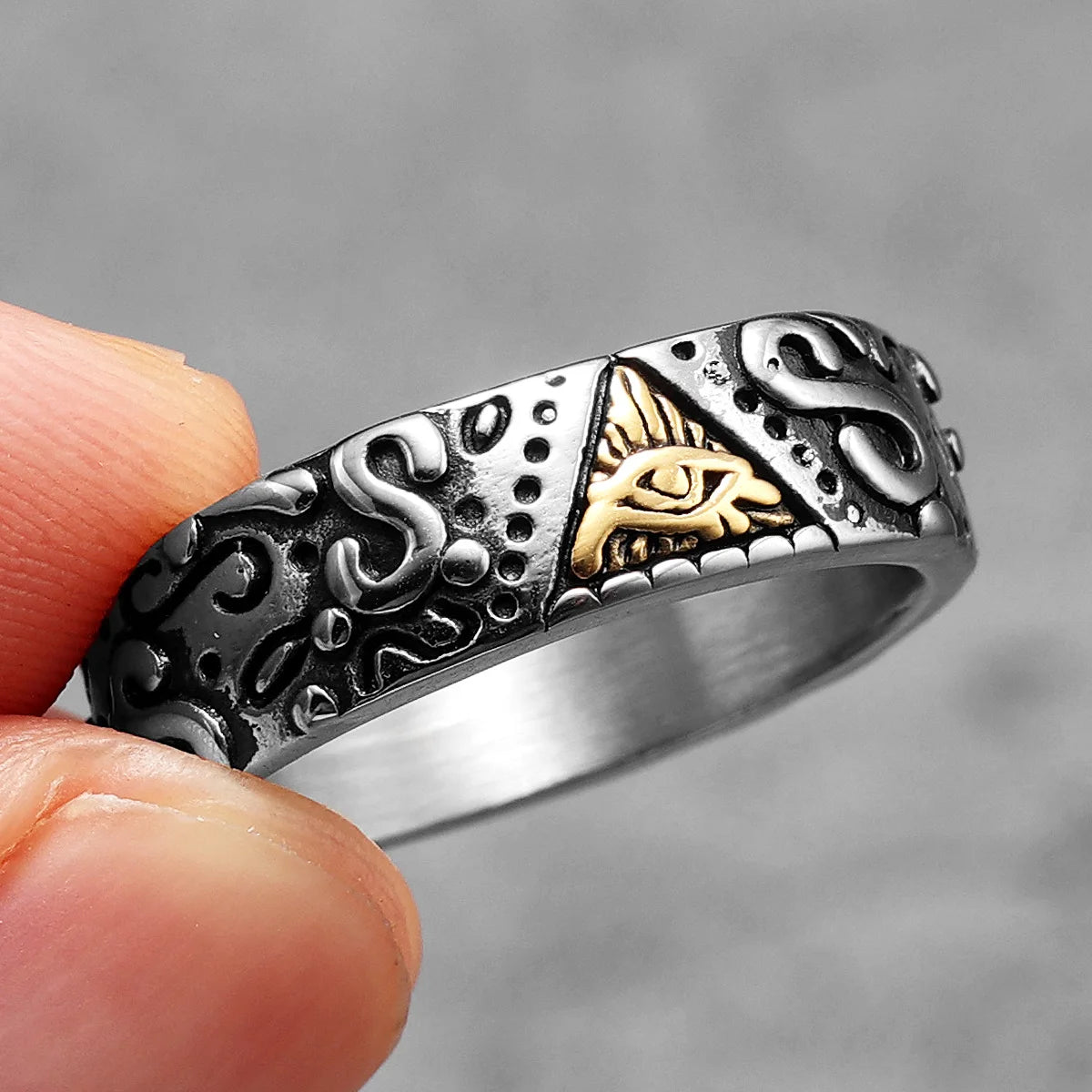 Masonic Eye of Light Men Rings Stainless Steel Women Jewelry Retro Punk New in Rock Cool Fashion Accessories Gift Wholesale