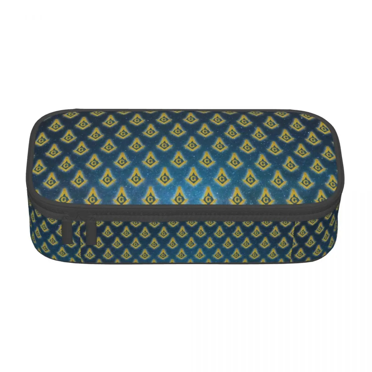 Custom Cute Gold Square Compass Masonic Freemason Pencil Cases for Freemasonry Mason Pencil Pouch School Accessories