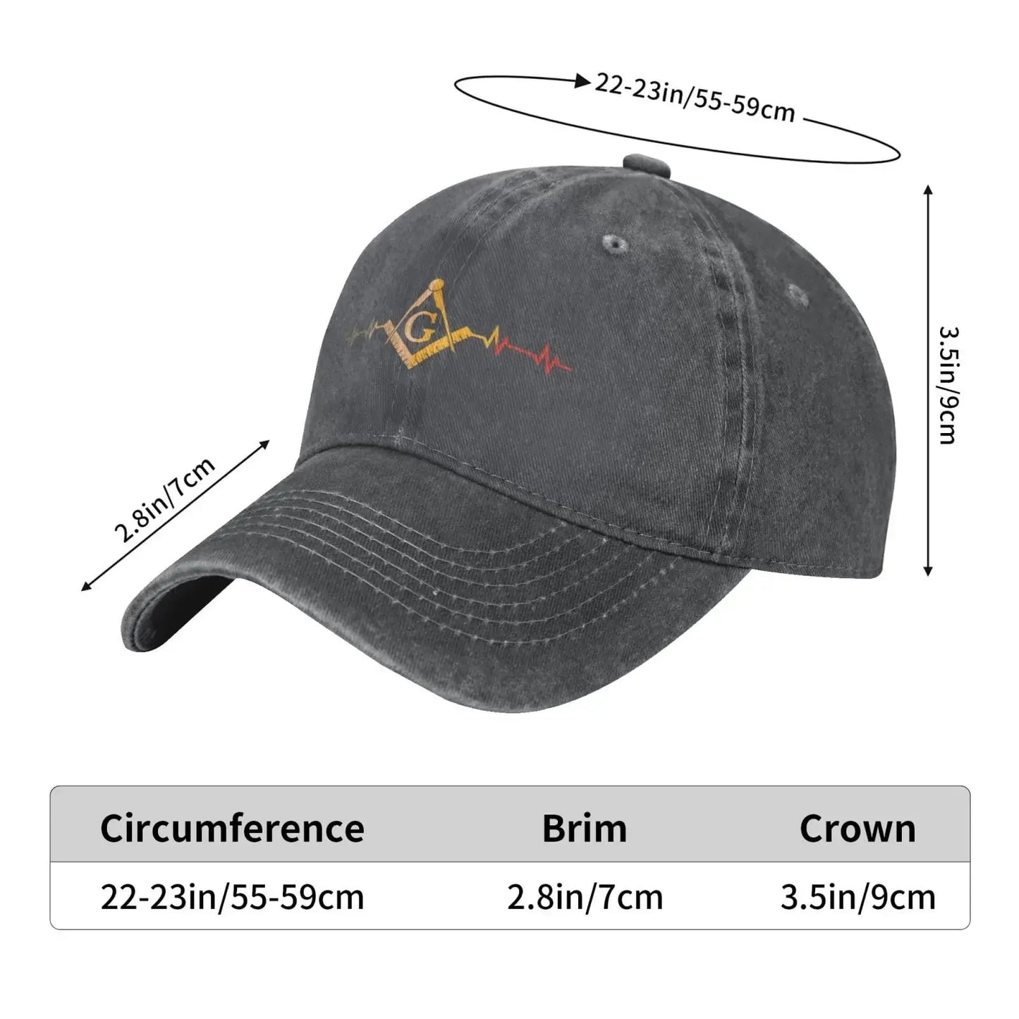 Freemason Symbol Square Compass G Lodge Masonic Gifts Baseball Cap Retro Adjustable Dad Hats for Men Women Navy Blue