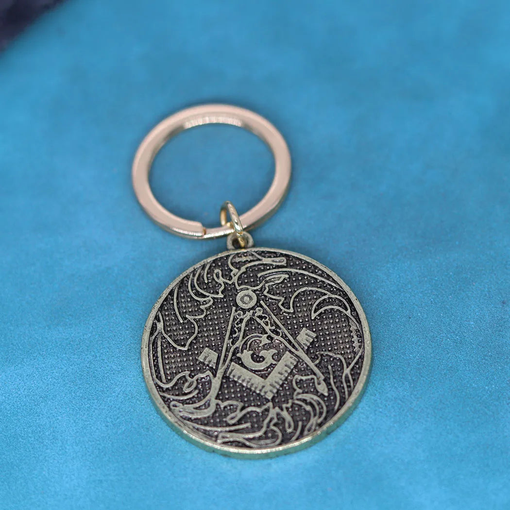 Mens Masonic Pendant Large Mason G Pendant Keychain For Women Slavic Viking Key Chains Illuminati Jewelry Gift