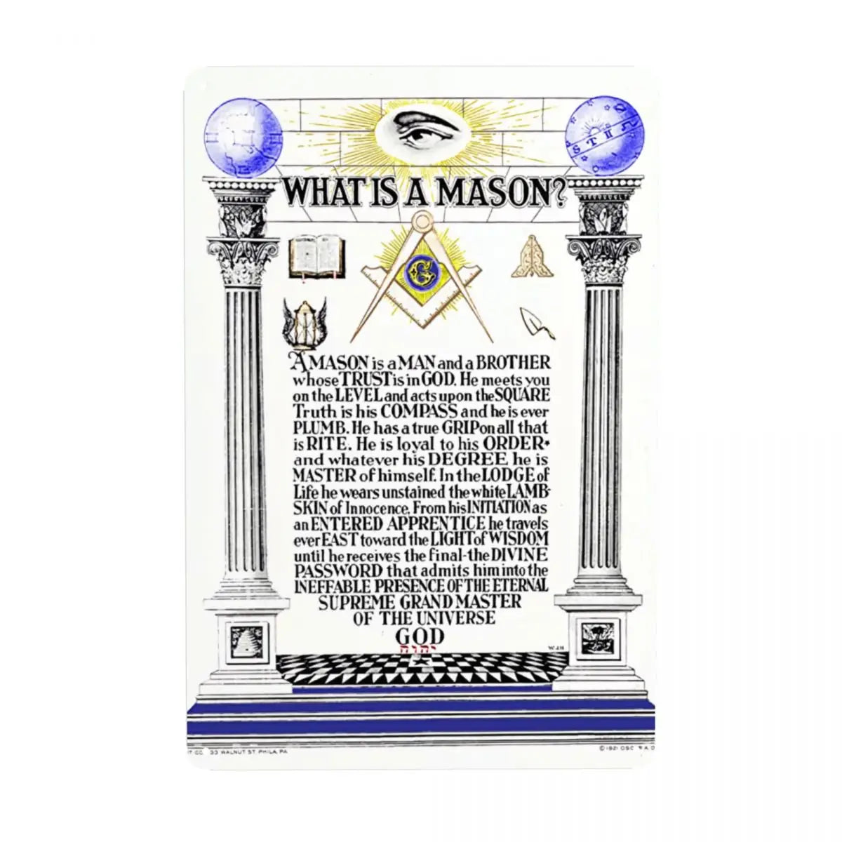 Masonic Darkness To Light Freemasonry Metal Tin Signs Custom Retro Plaque for Pub Cafe Yard Man Cave Bar Wall Art Decor