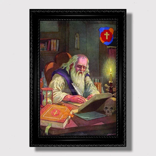 Vintage Masonic Renaissance Poster  Abstract Freemasonry Canvas Wall