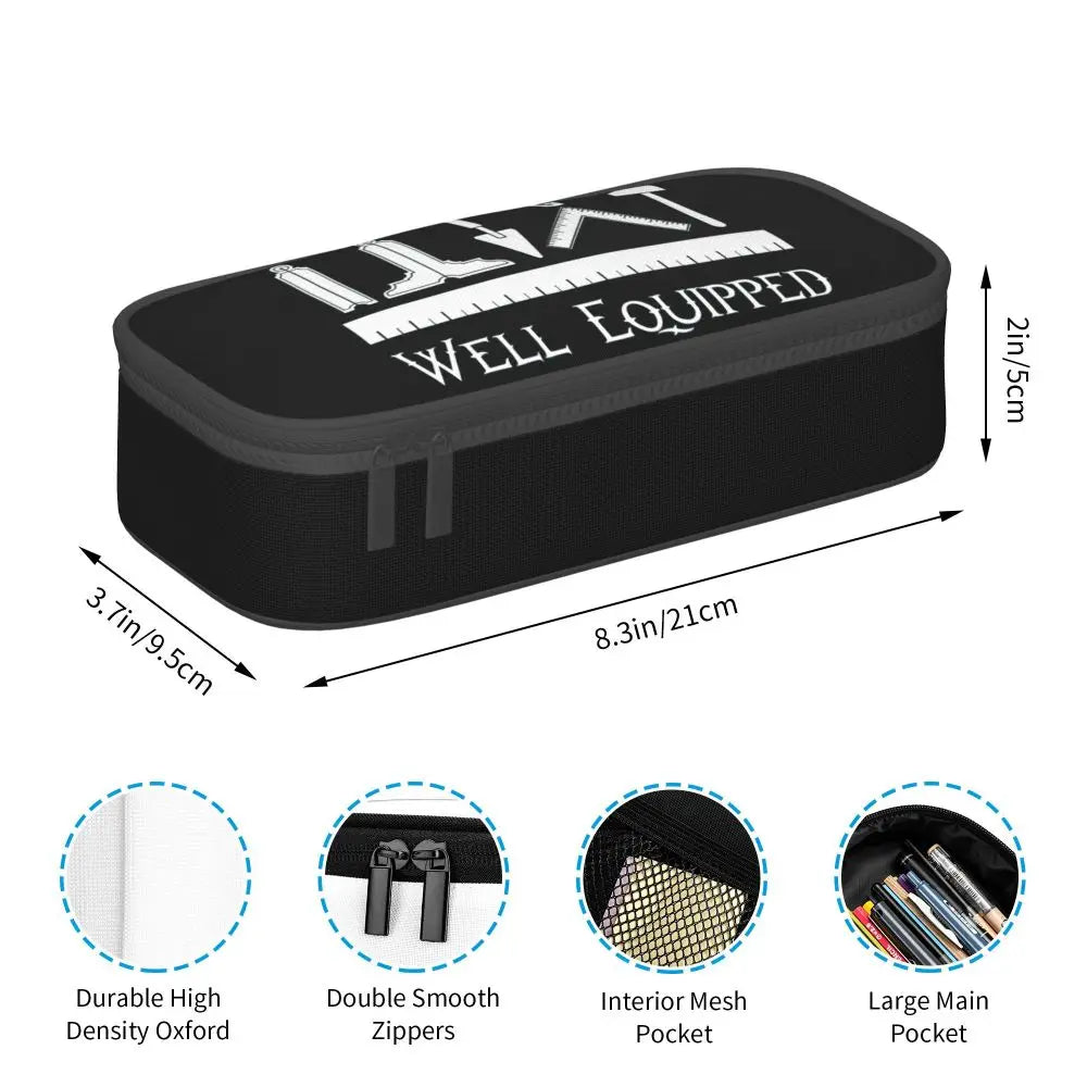 Custom Cute Gold Square Compass Masonic Freemason Pencil Cases for Freemasonry Mason Pencil Pouch School Accessories