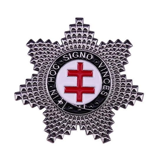 Cool Vintage Metal Masonic Knight's Templar Star Uniform Lapel Pin