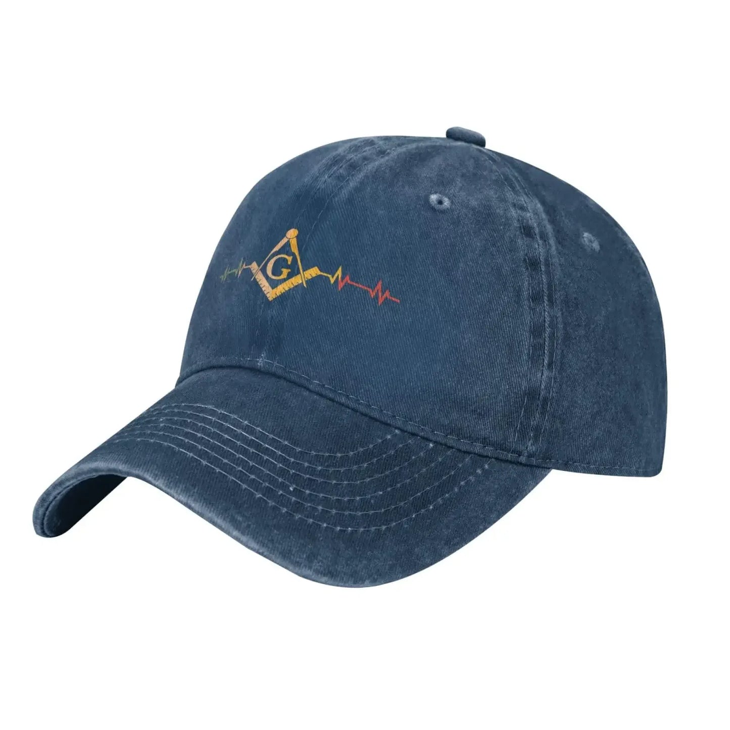 Freemason Symbol Square Compass G Lodge Masonic Gifts Baseball Cap Retro Adjustable Dad Hats for Men Women Navy Blue