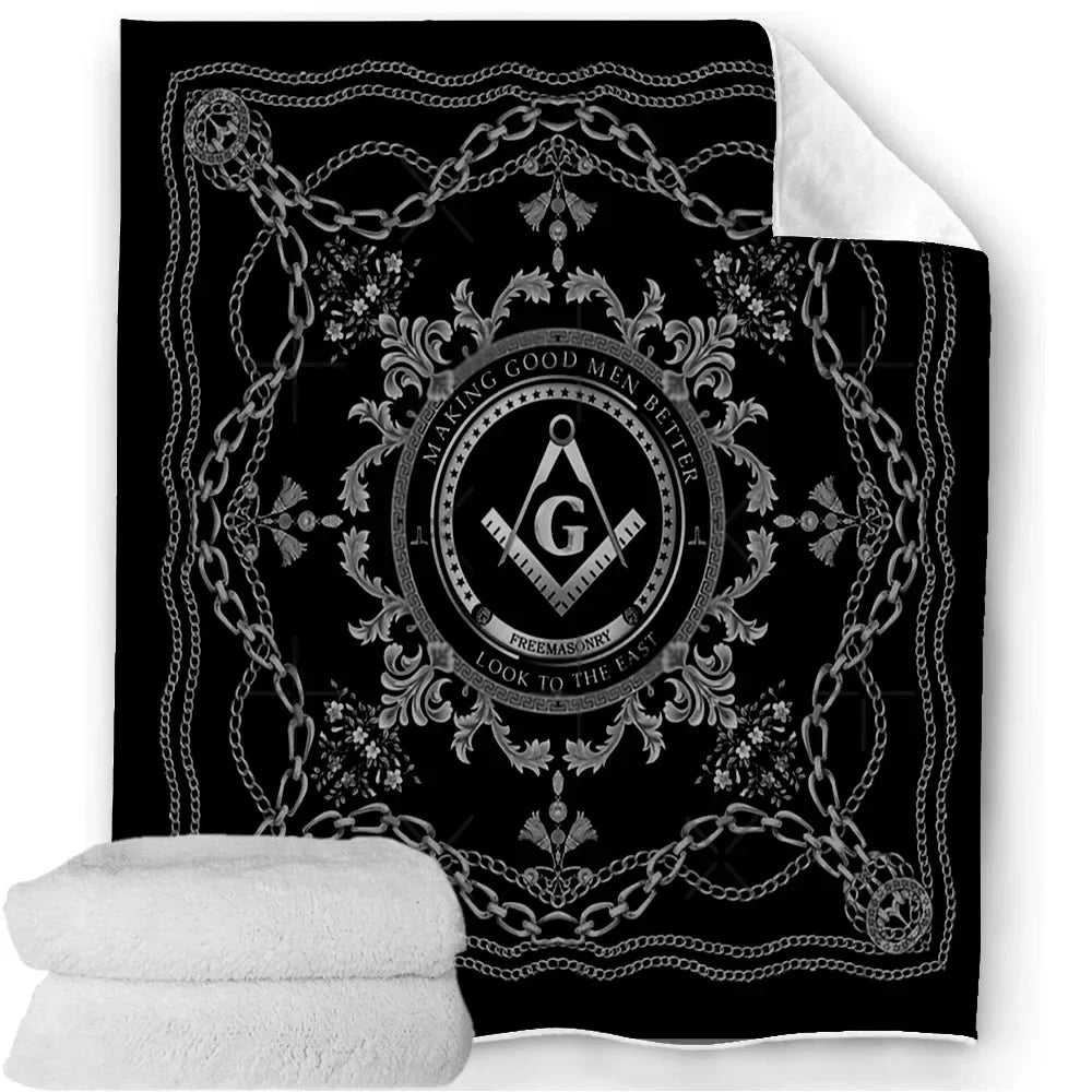Creative Freemasonry Capital Community Blankets Masonic Lodge Soft Lightweight Thin Sheets Sofa Covers Hiking Warm Blankets.
