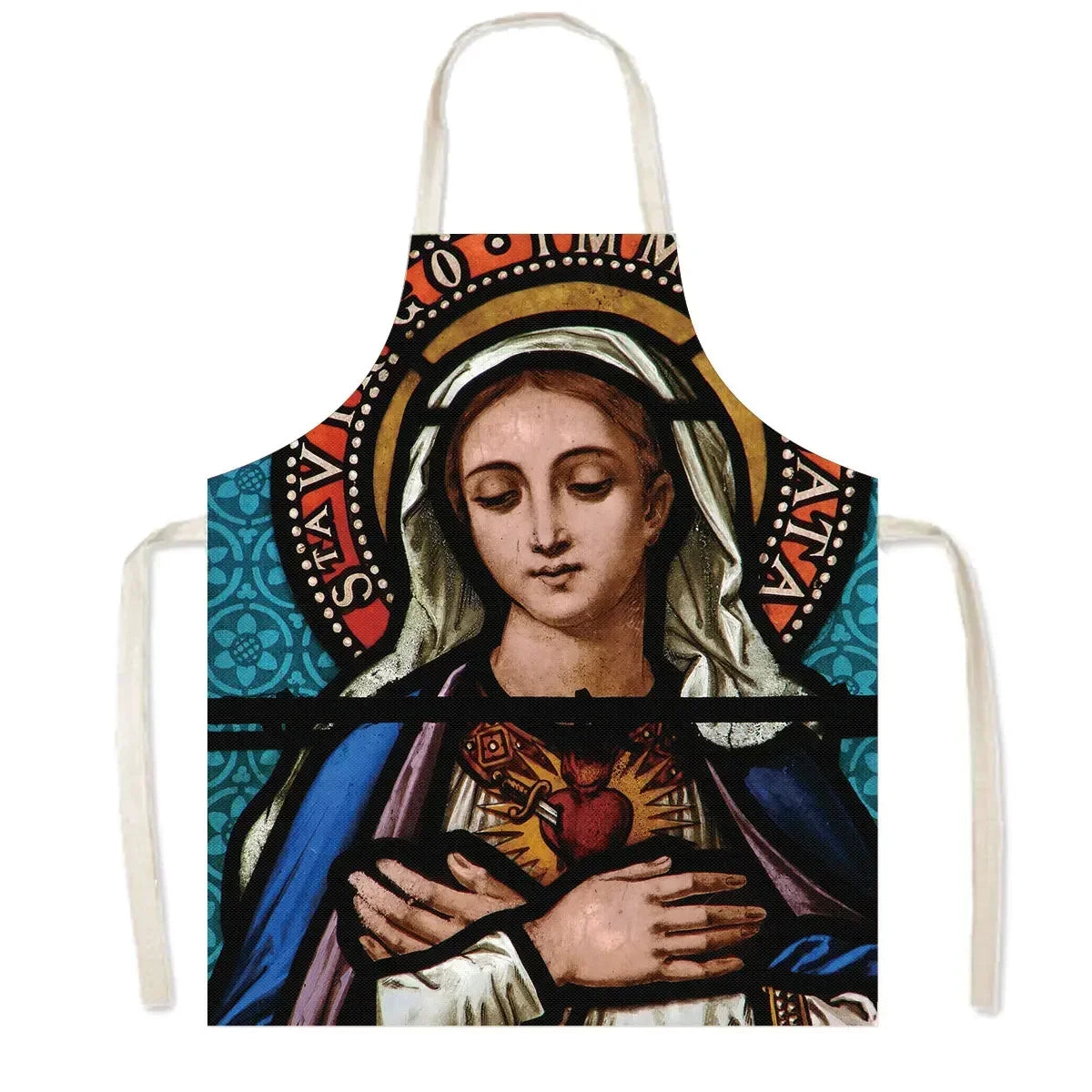 Vintage Religion Jesus Print Kitchen Aprons Women Men Home Cleaning Clothing Linen Pinafore Waterproof Chef Cooking Apron
