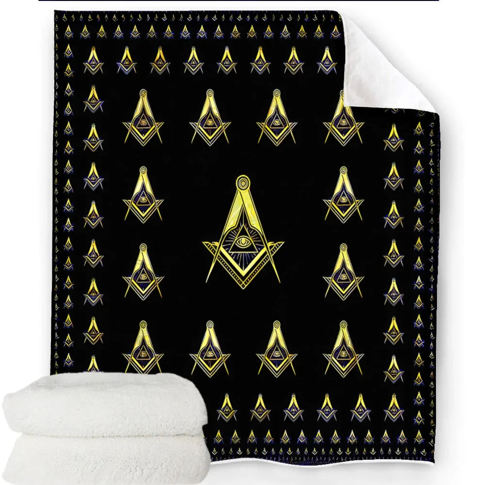 Creative Freemasonry Capital Community Blankets Masonic Lodge Soft Lightweight Thin Sheets Sofa Covers Hiking Warm Blankets.