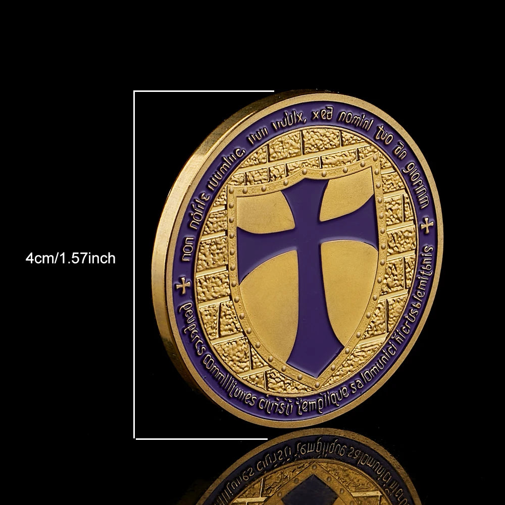 Masonic Exchange Red Knights Templar Crusaders Commemorative Masonic Freemason Silver Plated Coin