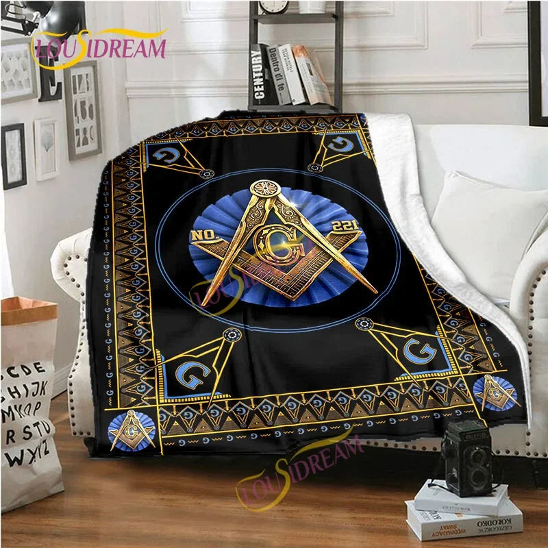 Creative Freemasonry Capital Community Blankets Masonic Lodge Soft Lightweight Thin Sheets Sofa Covers Hiking Warm Blankets.