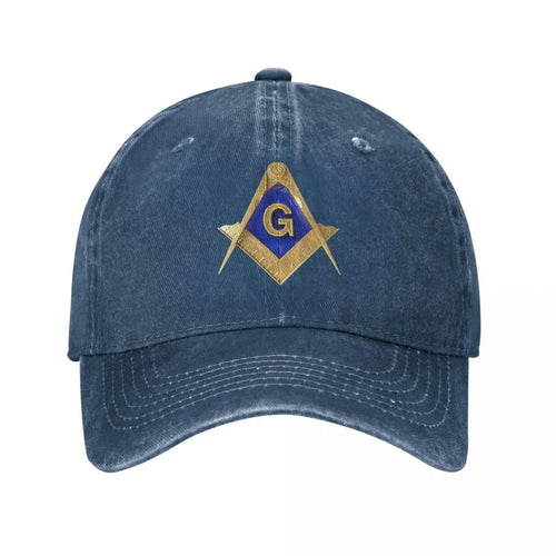 Baseball Cap Snapback Hat Punk Gold Square Compass Masonic Freemason