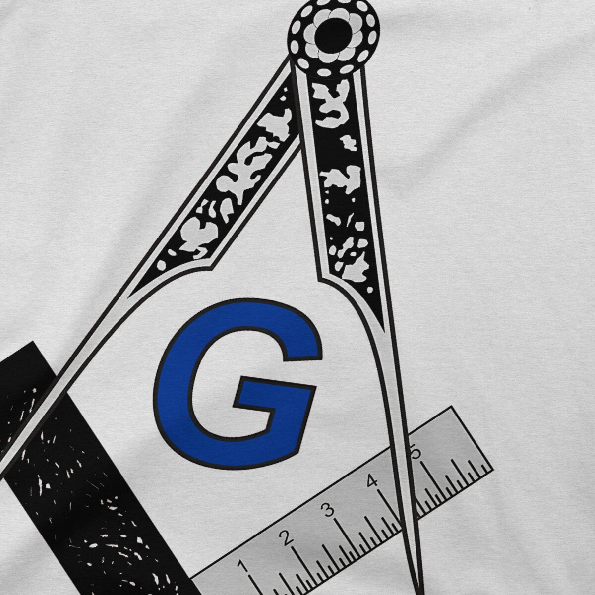 Black White Blue Harajuku Polyester TShirt Freemason Gold Square Compass Style Tops Casual T Shirt Male Tee