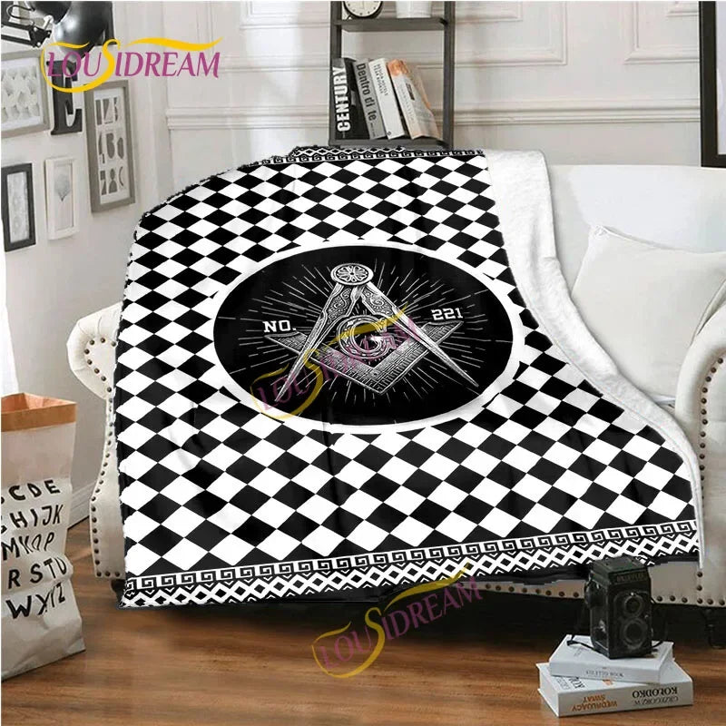 Creative Freemasonry Capital Community Blankets Masonic Lodge Soft Lightweight Thin Sheets Sofa Covers Hiking Warm Blankets.