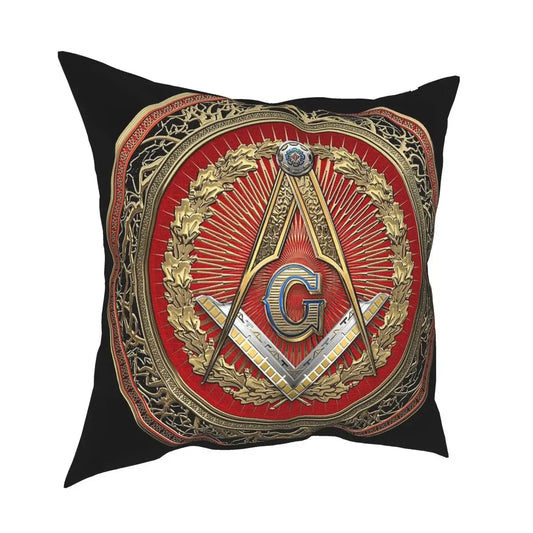 Masonic Symbols Square Pillow Case Cushions for Sofa 3rd Degree Mason