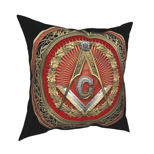 Masonic Symbols Square Pillow Case Cushions for Sofa 3rd Degree Mason