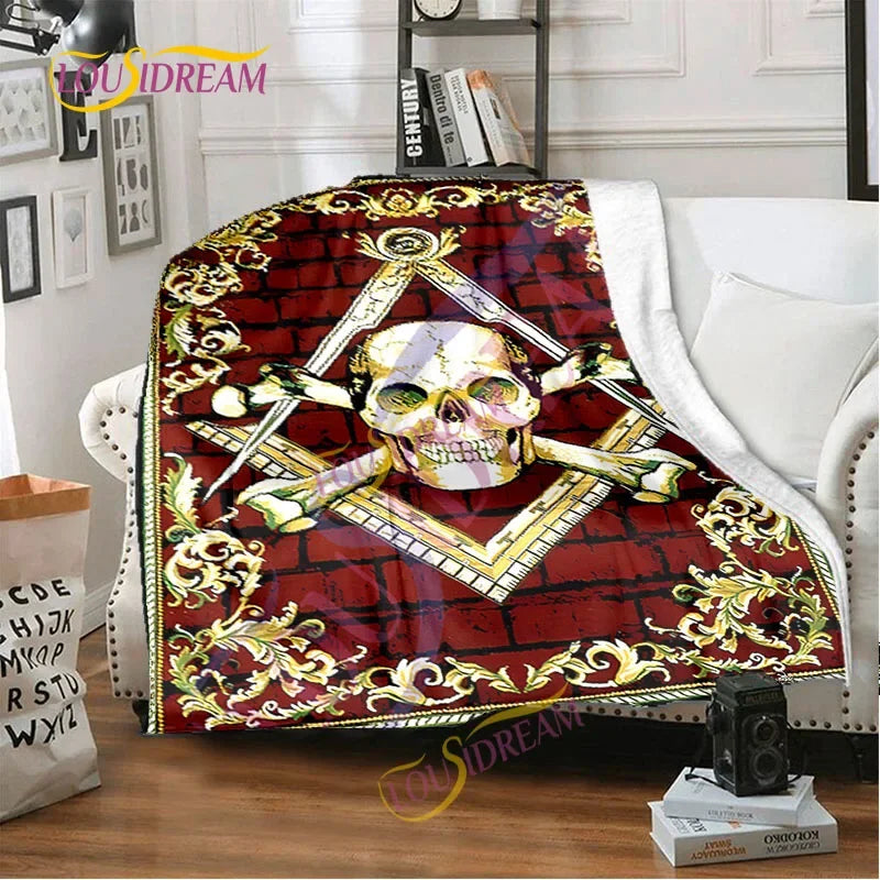 Creative Freemasonry Capital Community Blankets Masonic Lodge Soft Lightweight Thin Sheets Sofa Covers Hiking Warm Blankets.