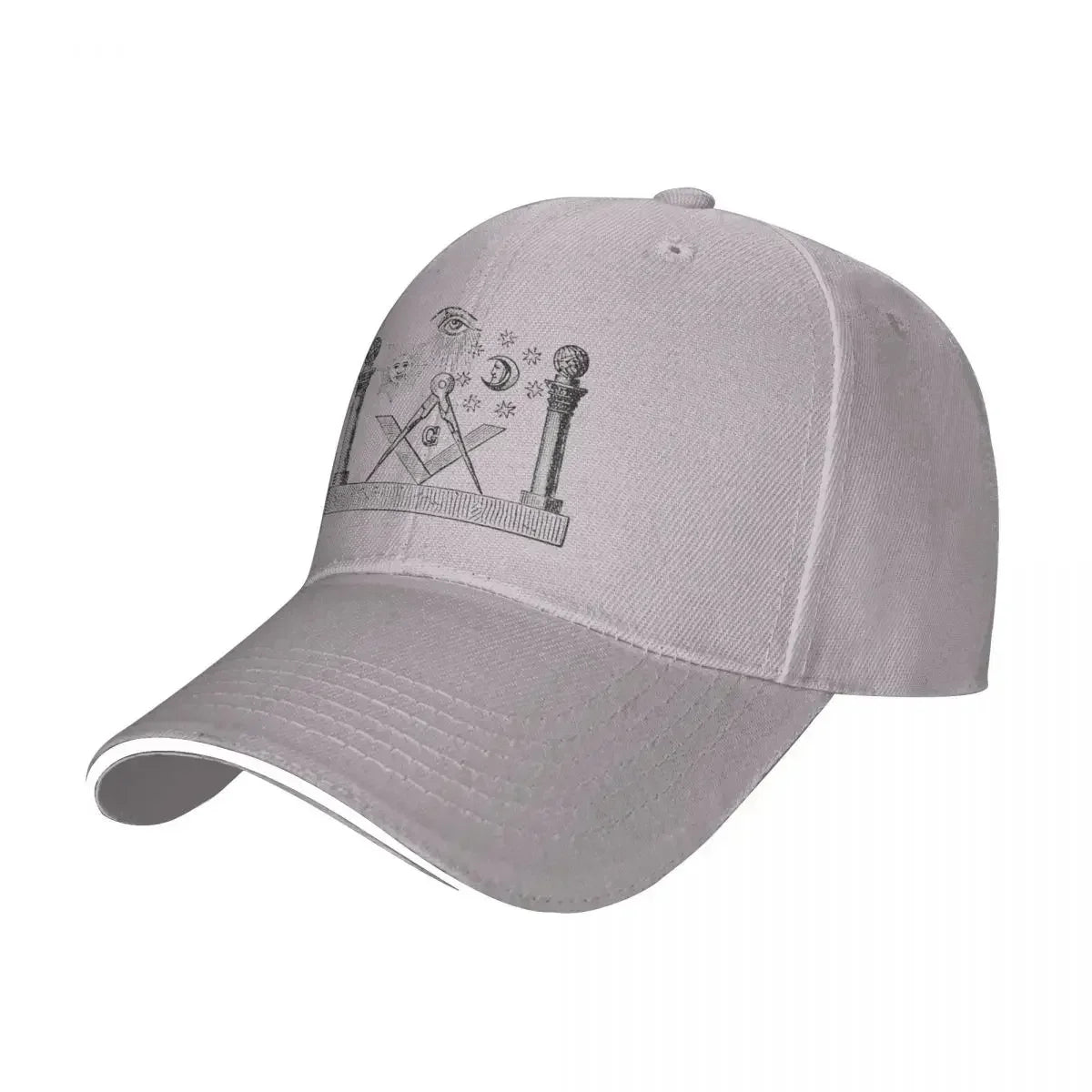 Symbols Of Masonry Freemasonry Baseball Caps Hip Hop Freemason Gold Square Compass Sandwich Cap Unisex Adjustable  Hat
