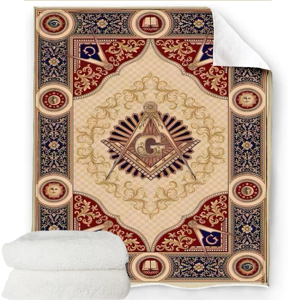 Creative Freemasonry Capital Community Blankets Masonic Lodge Soft Lightweight Thin Sheets Sofa Covers Hiking Warm Blankets.