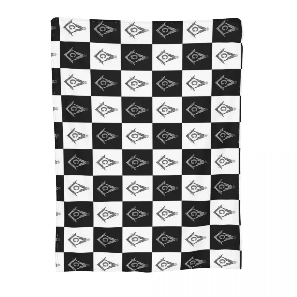 Freemason Checkered Pattern Flannel Blanket Masonic Mason Funny Throw