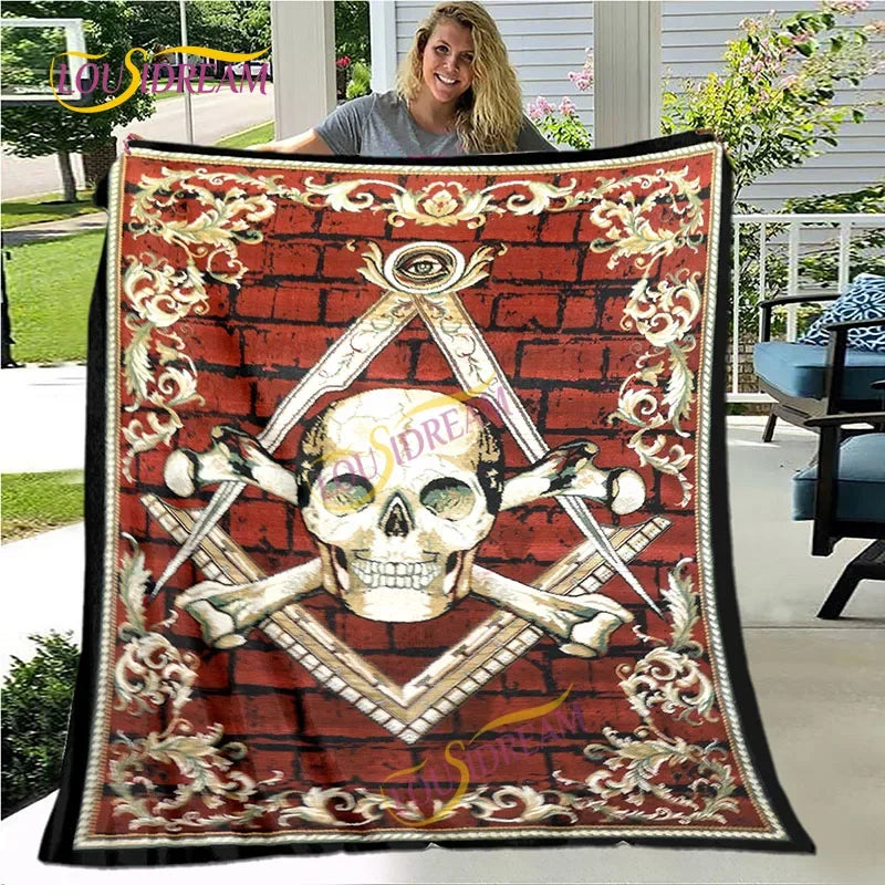Creative Freemasonry Capital Community Blankets Masonic Lodge Soft Lightweight Thin Sheets Sofa Covers Hiking Warm Blankets.