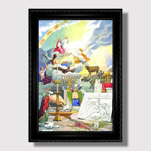 Vintage Masonic Renaissance Poster  Abstract Freemasonry Canvas Wall