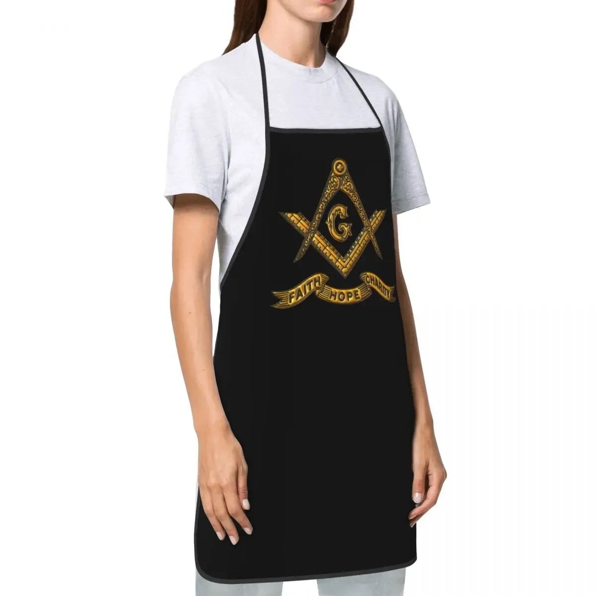 Faith Freemasonry Masonic Apron Men Women Freemason Adult Unisex Kitchen Chef Bib Tablier Cuisine Cooking Baking Painting