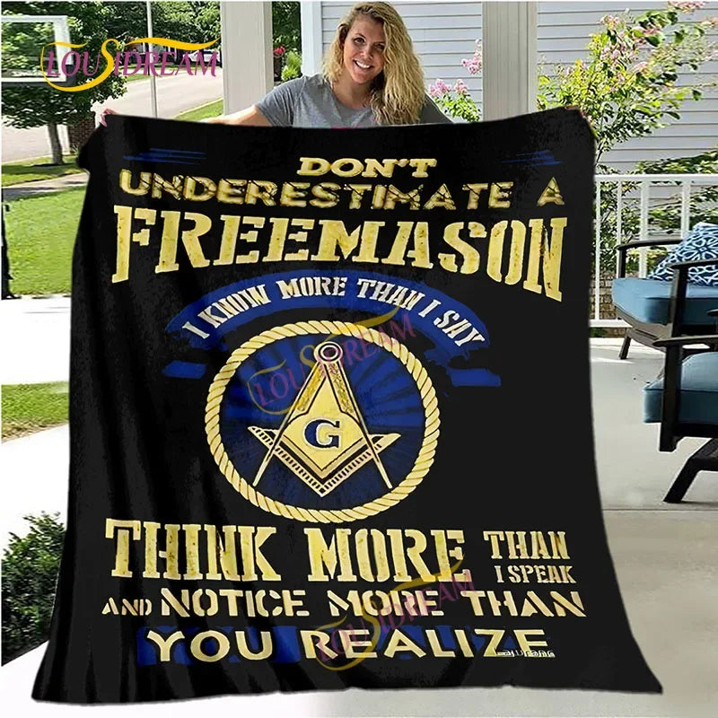 Creative Freemasonry Capital Community Blankets Masonic Lodge Soft Lightweight Thin Sheets Sofa Covers Hiking Warm Blankets.