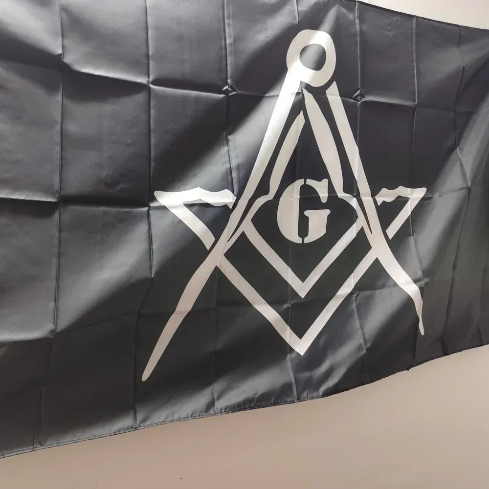 Freemason Masonic Garden Flag 90x150cm Polyester Outdoor/Indoor Decor for Lodge Meetings Brotherhood Ceremony Banner Display