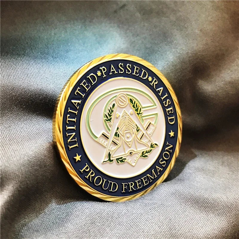 Masonic Brotherhood Challenge Coins All Seeing Eye Faith Hope Charity Proud Freemason Symbol Mason Collectibles for Brother Gift