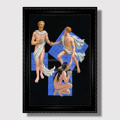 Vintage Masonic Renaissance Poster  Abstract Freemasonry Canvas Wall
