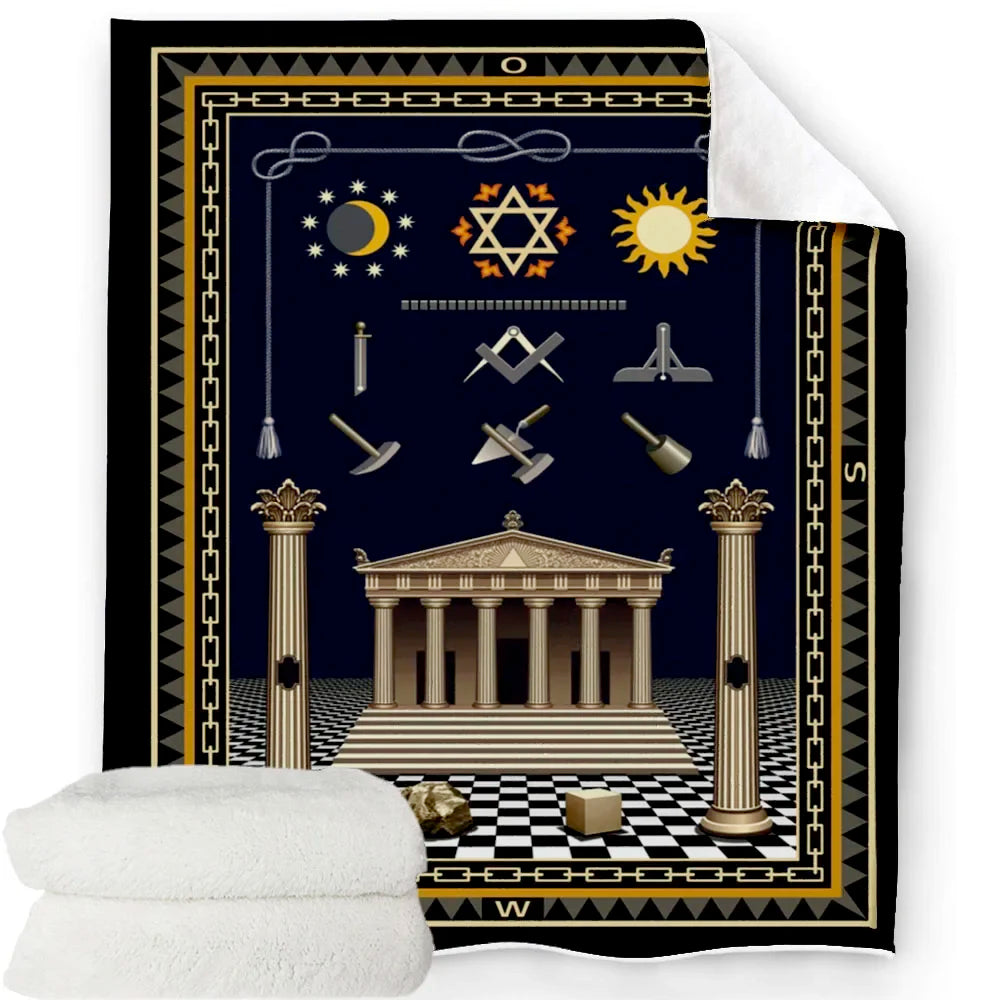 Creative Freemasonry Capital Community Blankets Masonic Lodge Soft Lightweight Thin Sheets Sofa Covers Hiking Warm Blankets.