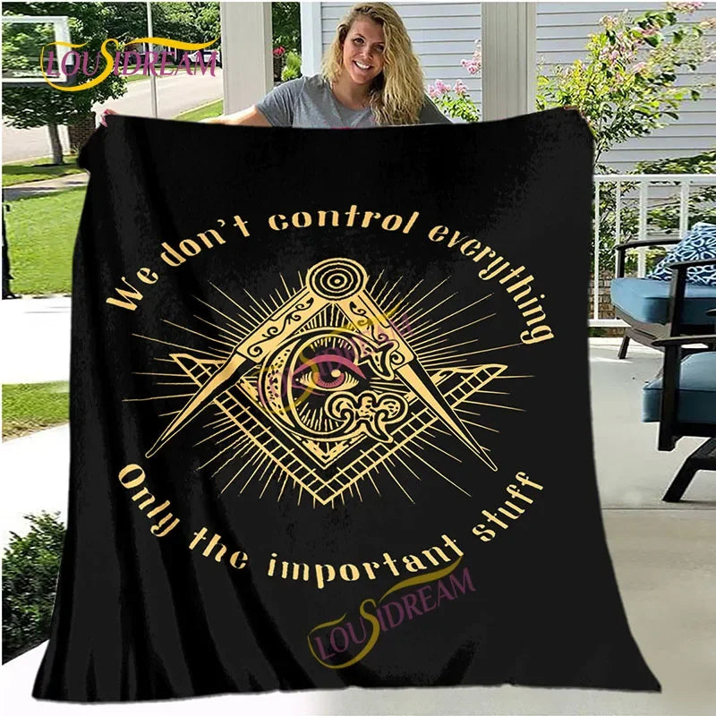 Creative Freemasonry Capital Community Blankets Masonic Lodge Soft Lightweight Thin Sheets Sofa Covers Hiking Warm Blankets.