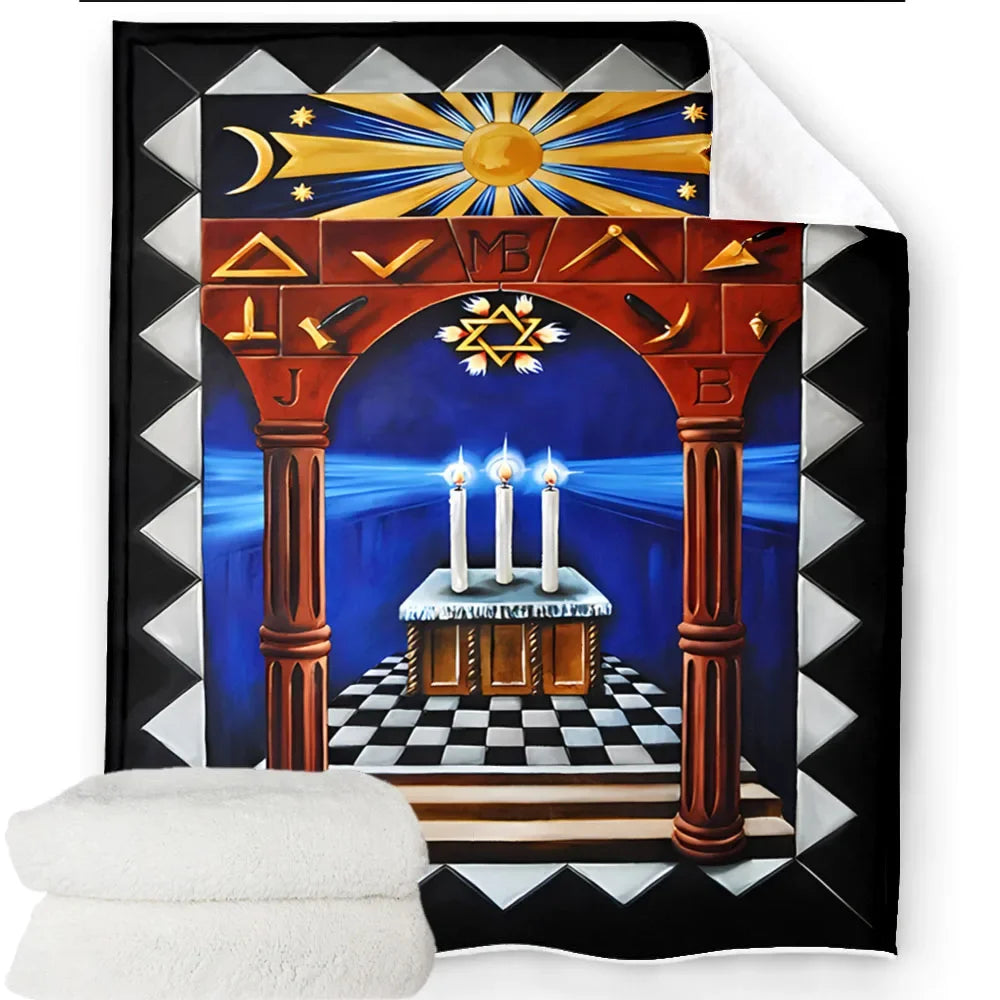 Creative Freemasonry Capital Community Blankets Masonic Lodge Soft Lightweight Thin Sheets Sofa Covers Hiking Warm Blankets.