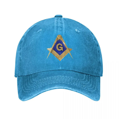 Baseball Cap Snapback Hat Punk Gold Square Compass Masonic Freemason