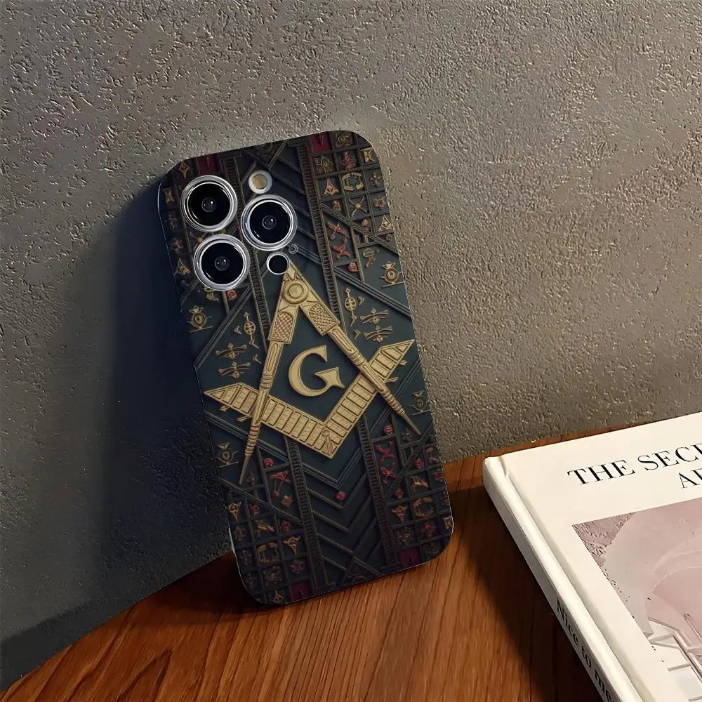 Freemason Painting Phone Case Phone Case  For IPhone 17 16 15 14 13 12 11 Pro Max X XR XSMax 7 8 Plus Glossy Film Hard PC Cover