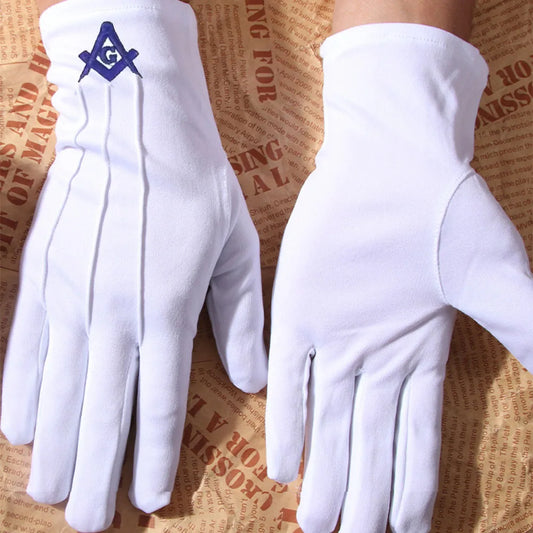 TC Freemasons Series,White Polyester Cotton Gloves, High Quality Masonic Gloves, Masonic Accessories Regalia,Free Masons Regalia