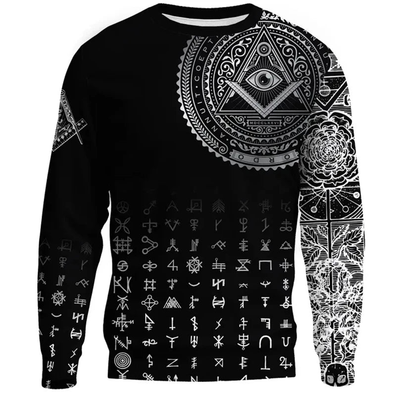 2024 Mason Freemasons Men's Sweatshirt Clothes 3D Print Freemason Sweaters Male Women Long Sleeve Tops Spring And Autumn Hoodie