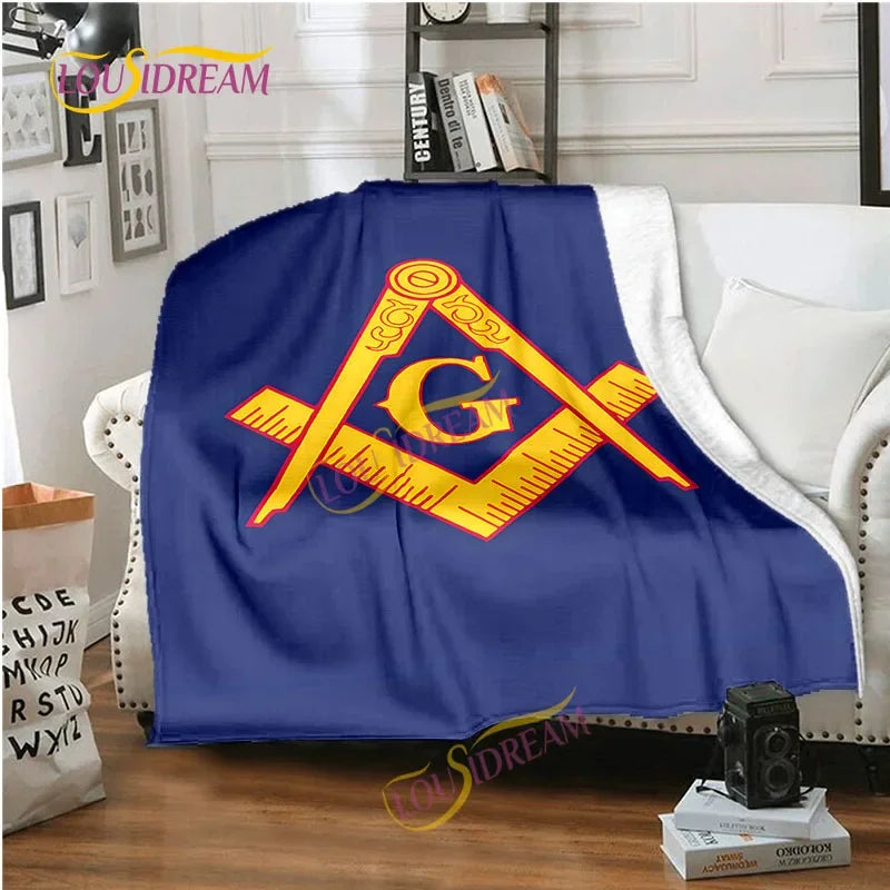 Creative Freemasonry Capital Community Blankets Masonic Lodge Soft Lightweight Thin Sheets Sofa Covers Hiking Warm Blankets.