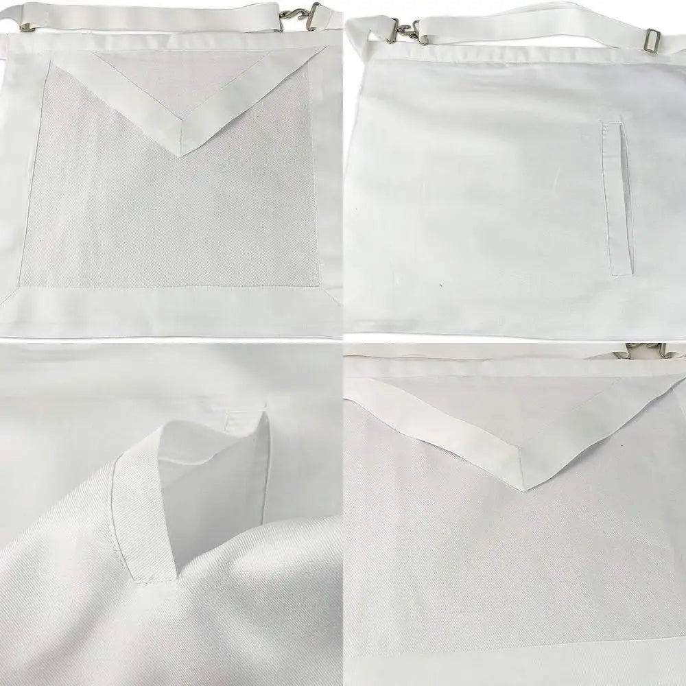 White Freemason's Apprentice Apron - Textile Gift for Masonic Initiates