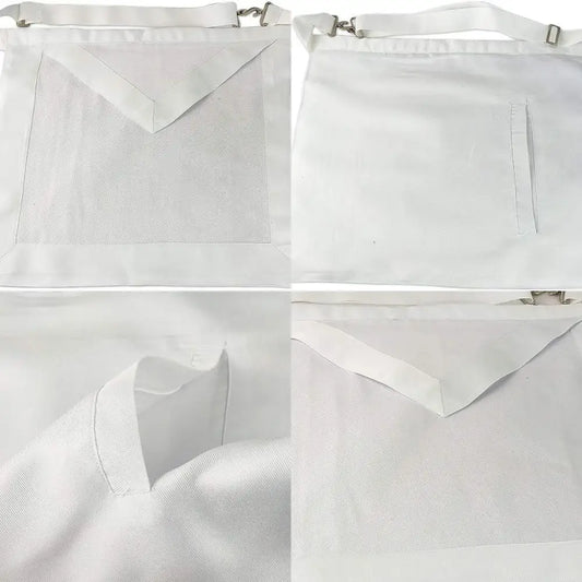 White Freemason's Apprentice Apron - Textile Gift for Masonic Initiates