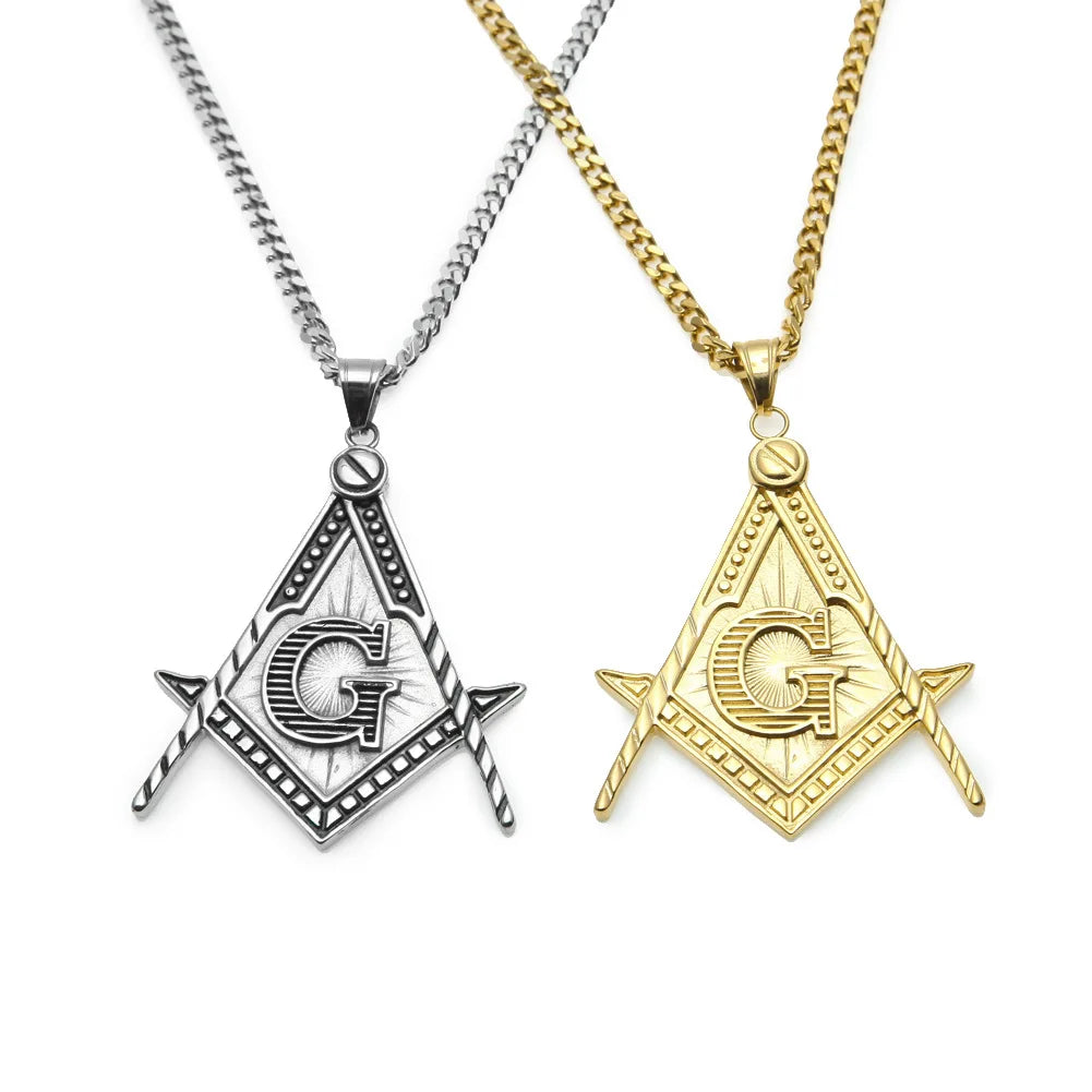 masonic necklace stainless steel for Men Mason Symbol Necklace Accepted Mason Pendant Stainless Steel Jewelry