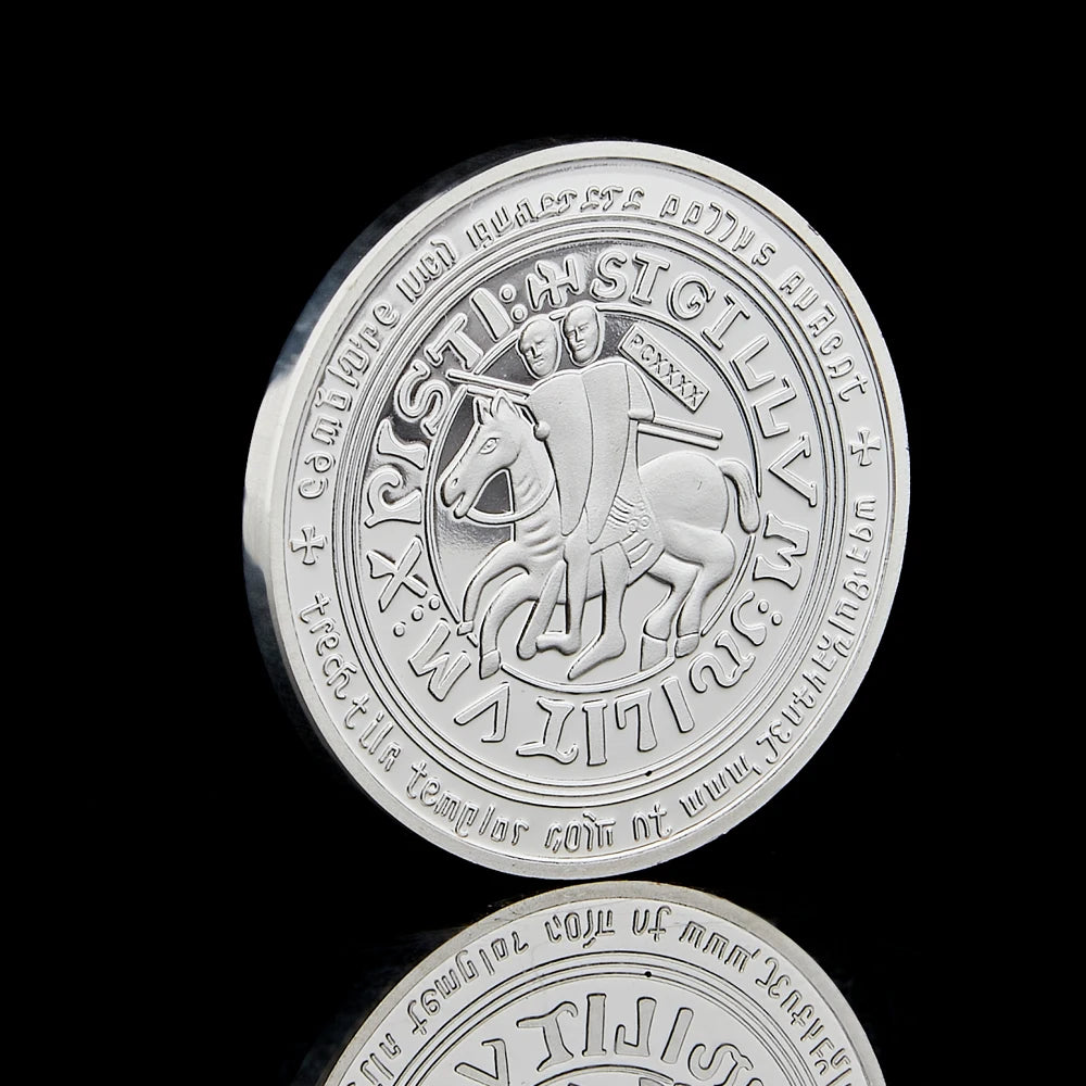 Masonic Exchange Red Knights Templar Crusaders Commemorative Masonic Freemason Silver Plated Coin