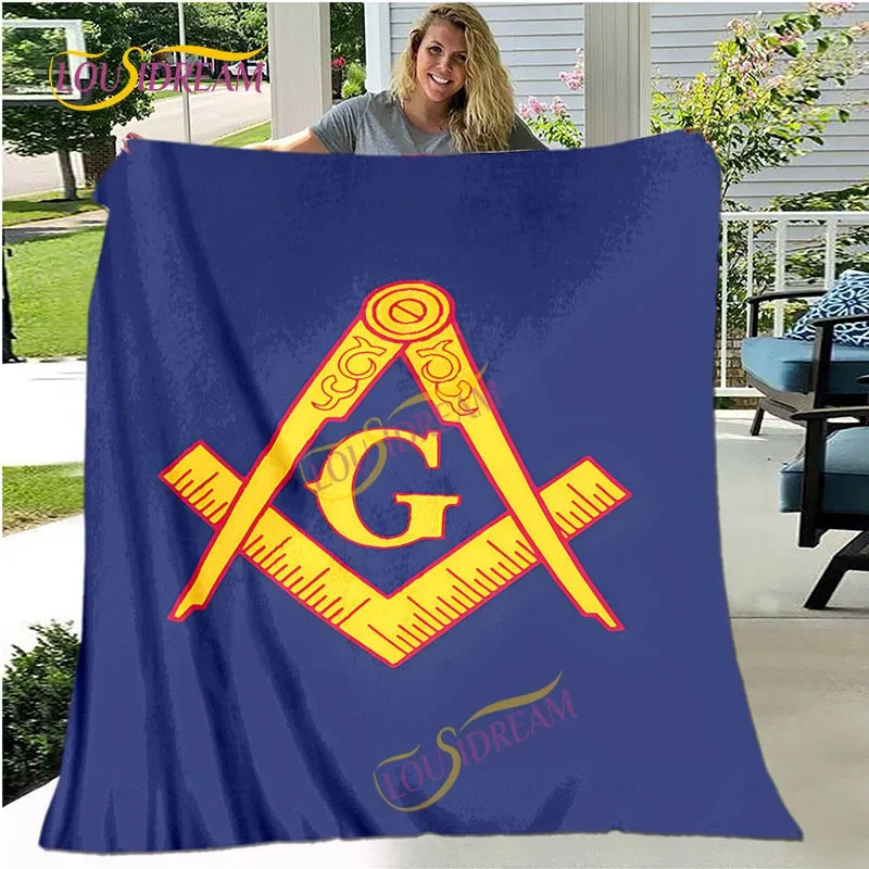 Creative Freemasonry Capital Community Blankets Masonic Lodge Soft Lightweight Thin Sheets Sofa Covers Hiking Warm Blankets.