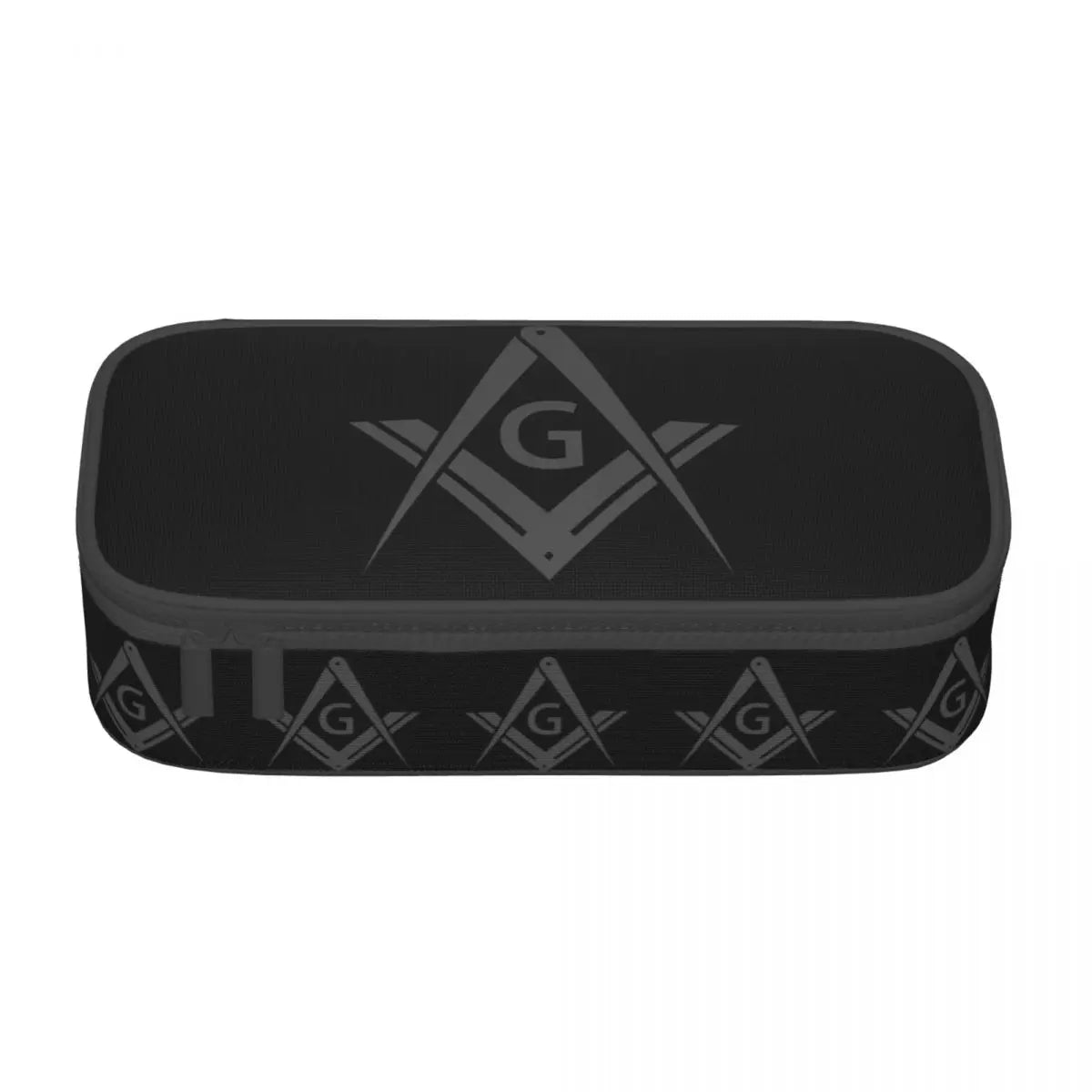 Custom Cute Gold Square Compass Masonic Freemason Pencil Cases for Freemasonry Mason Pencil Pouch School Accessories
