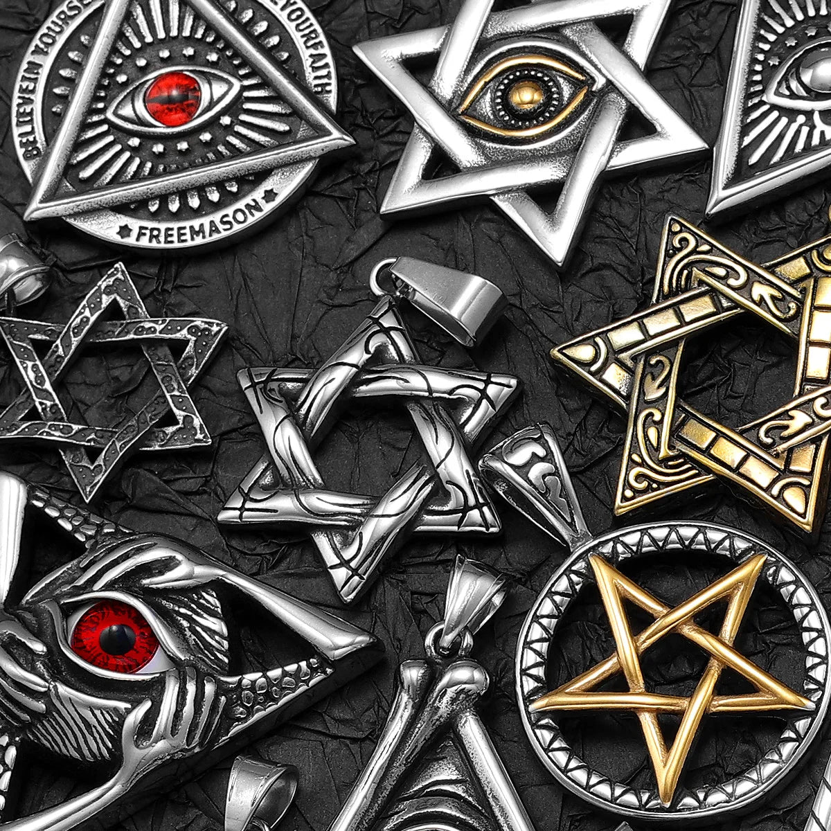 Salomon Masonic Star of David Stainless Steel Men Necklaces Pendant Chain Punk New in For Women Fashion Jewelry Gifts Wholesale