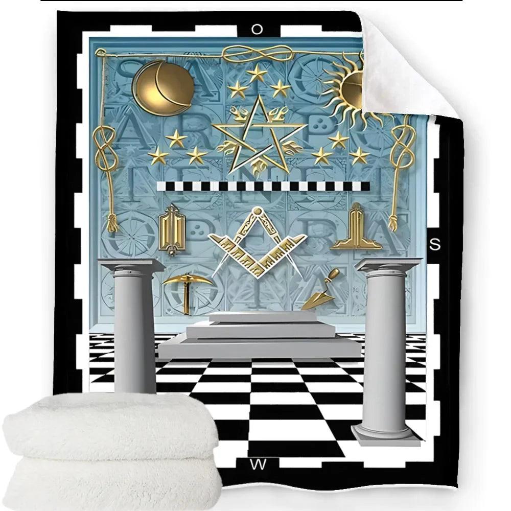 Creative Freemasonry Capital Community Blankets Masonic Lodge Soft Lightweight Thin Sheets Sofa Covers Hiking Warm Blankets.